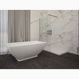 Cada Freestanding Compozit Rectangulara Aria 162x87 cm – ambient baie, baie moderna cu cada freestanding si dus cu marmura
