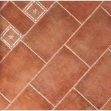 Gresie Imitatie Cotto Galestro HGT 6 Cotto 15x15 cm – gresie tip cotto asezata in model herringbone cu decor