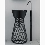 Lavoar Freestanding Hidra Wire Finisaj Negru – lavoar negru cu baza tip cos impletit