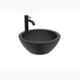 Baterie Lavoar Inalta Ceraline Finisaj Negru Mat 32 cm – lavoar rotund negru mat cu baterie inalta