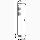 Para de dus Ideal Standard Multisuite Magnetic Grey – schita tehnica, desen tehnic cu dimensiuni, filet G1/2