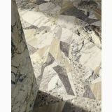 Gresie Decor Portelanata HME Blended Marmura Mix Mat 60x120 cm – detaliu, pardoseala colturi cu model marmura mixt geometric