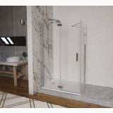 Cabina Dus Batanta Wst 02 Profil Crom Sticla Transparenta 120x90x200 cm – ambient baie, cabina de dus cu sticla in baie moderna, pe pardoseala si perete