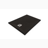 Cadita Dus Compozit Forma Negru 100x70 cm – cadita dus neagra izolata pe fundal alb, cu sifon