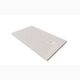 Cadita Dus Compozit Forma Crem 120x70 cm – cadita de dus crem cu sifon pe fundal alb