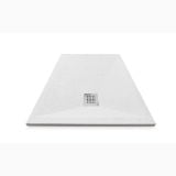 Cadita Dus Compozit Forma Alb 80x80 cm – cadita de dus alba izolata pe fundal neutru