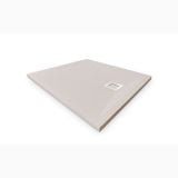 Cadita Dus Compozit Forma Crem 80x80 cm – cadita dus patrata crem cu sifon central pe fundal alb