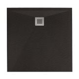 Cadita Dus Compozit Forma Negru 80x80 cm