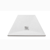 Cadita Dus Compozit Forma Alb 100x90 cm – cadita dus alba pe fundal neutru, izolata