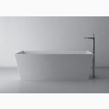 Cada Freestanding Cairo 159x65 cm – cada freestanding alba cu baterie crom pe fundal neutru