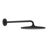 Cap De Dus Grohe Rainshower Finisaj Negru Mat 310 mm – cap de dus negru mat pe brat perete, fundal alb