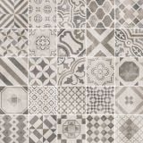 Decor din gresie porțelanată Cementine Mix Alb și Negru 20x20 cm