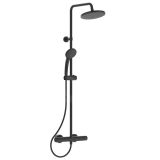 Coloana Dus cu Termostat Negru Ideal Standard Ceratherm T25 – coloana dus neagra pe fundal alb, izolata