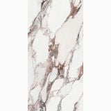 Gresie Calacatta Pink Lucios 120x280x0,6 cm – detaliu, detaliu textura marmorata cu vene maro si gri