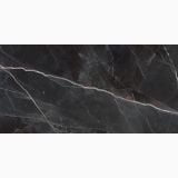 Gresie Calacatta Black Lucios 60x120 cm – detaliu, textura marmorata neagra cu vene albe si roz