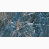 Gresie Blu Saint Laurent Lucios 40x80 cm – textura marmorata albastru intens cu vinisoare albe si aurii