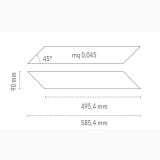 Gresie Imitatie Lemn Chevron Essence Natural Mat 9x50 cm – schita tehnica, desen tehnic piesa paralelogram cu dimensiuni si unghi 45 grade