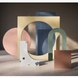Faianta Nuances Cielo Ribbed 60x120 cm – forme geometrice colorate cu placa striata albastra
