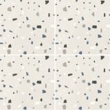 Gresie Portelanata Nuances Bianco Coccio Mat 80x80 cm – model terrazzo repetitiv cu forme geometrice colorate