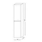 Coloana Mobilier Cloud Alb Mat H162/34x25 cm – schita tehnica, desen tehnic coloana cu dimensiuni 162x34x25 cm