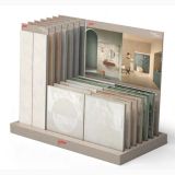 Gresie Manufatti MI 09 Armadillo Lucios 20x20 cm – stand expozitional cu placi ceramice si panouri ambient