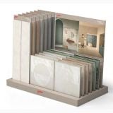 Gresie Decor Manufatti Sagome 20x20 cm – stand expunere placi gresie cu panou ambient bucatarie si baie