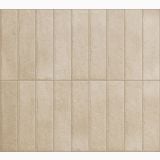 Gresie Portelanata Tetris Ecru Mat 5X20 cm – placi verticale inguste ecru montate pe fundal neutru