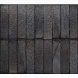 Gresie Portelanata Tetris Smoke Lucios 5X20 cm – placi verticale dreptunghiulare gri antracit lucios, textura neuniforma