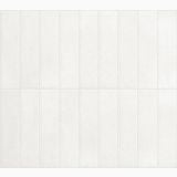 Gresie Portelanata Tetris White Mat 5X20 cm – placi verticale albe dispuse in mozaic pe fundal alb