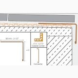 Profil Picurator Balcon/Terasa Schluter RW Bara 40 mm 2.5 ml – schita tehnica, desen tehnic profil balcon cu dimensiuni si conector