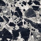 Gresie Abk Grand Antique Lux Lucios 120x120 cm – placa aspect marmura terrazzo negru cu alb