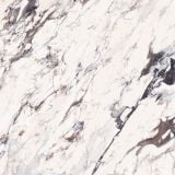 Gresie Abk Breccia Melange Lucios 120x120 cm – model marmorat alb cu vene gri si aurii