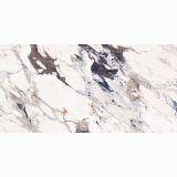 Gresie Abk Breccia Melange Lucios 60x120 cm – placa marmura alba cu vinisoare maro si negre