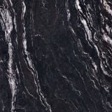 Gresie Abk Titanium Black Mat 120x120 cm – placa neagra cu vene albe sidefate ondulate
