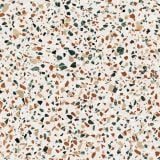 Gresie Play Dots Multiwhite 20x20 cm – mozaic terrazzo multicolor cu fragmente verzi, teracota si bej