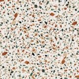 Gresie Play Dots Multiwhite 20x20 cm – placa terrazzo cu fragmente colorate pe fundal alb