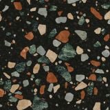 Gresie Play Drops Multiblack 20x20 cm – model terrazzo multicolor pe fundal negru