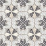 Gresie Newdeco Patchwork Lucios 60x60 cm – model floral terrazzo cu nuante gri si negru