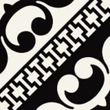 Gresie Decorata Paris Vivienne Nero 20x20 cm – placa alb-negru cu model decorativ geometric si floral
