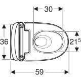 Aquaclean Mera Classic Crom Geberit – schita tehnica, desen tehnic cu dimensiuni vas wc vedere de sus
