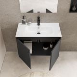 Mobilier Baie Suspendat Adonys 60 cm Antracit cu Lavoar – imagine 3