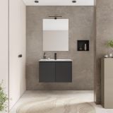 Mobilier Baie Suspendat Adonys 80 cm Antracit cu Lavoar