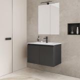 Mobilier Baie Suspendat Adonys 80 cm Antracit cu Lavoar – imagine 2