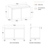 Mobilier Baie Suspendat Adonys 80 cm Antracit cu Lavoar – imagine 6