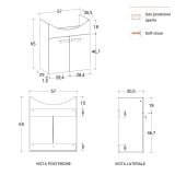 Mobilier Baie Suspendat Biel 60 cm Stejar cu Lavoar si Oglinda – imagine 4