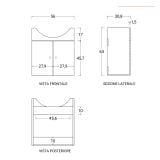 Mobilier Baie Suspendat Benjo 60 cm Alb Mat cu Lavoar si Oglinda – imagine 4