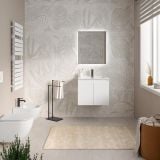 Mobilier Baie Suspendat Cuki 60 cm Alb Mat cu Lavoar