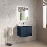 Mobilier Baie Suspendat Cuki 60 cm Albastru cu Lavoar – imagine 2