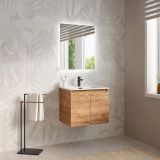 Mobilier Baie Suspendat Cuki 60 cm Stejar Auriu cu Lavoar – imagine 2