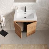 Mobilier Baie Suspendat Cuki 60 cm Stejar Auriu cu Lavoar – imagine 3